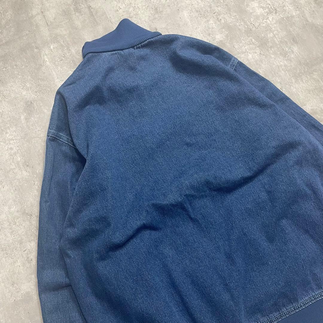 2XL✨ adidas デニム ファイヤーバード トラックジャケット ブルー 青