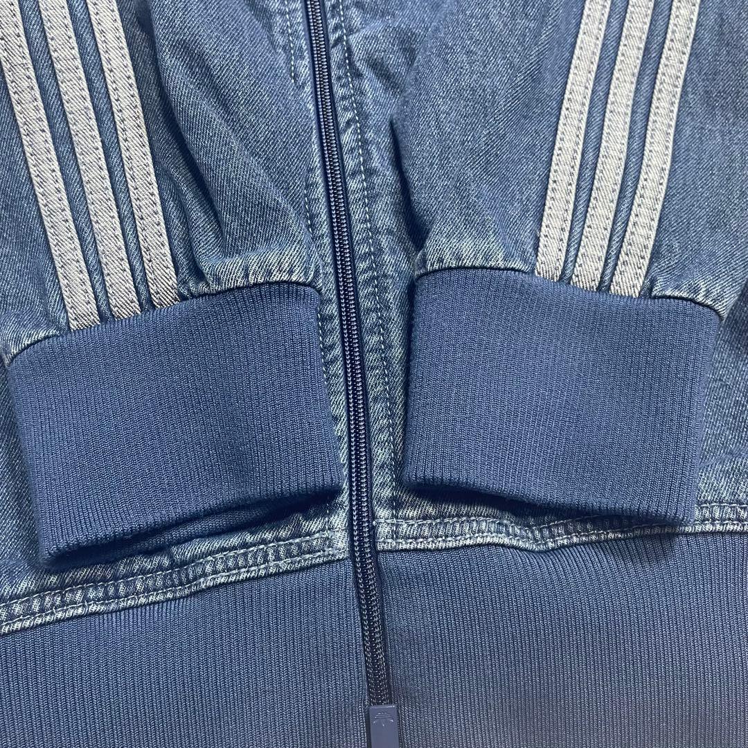 2XL✨ adidas デニム ファイヤーバード トラックジャケット ブルー 青