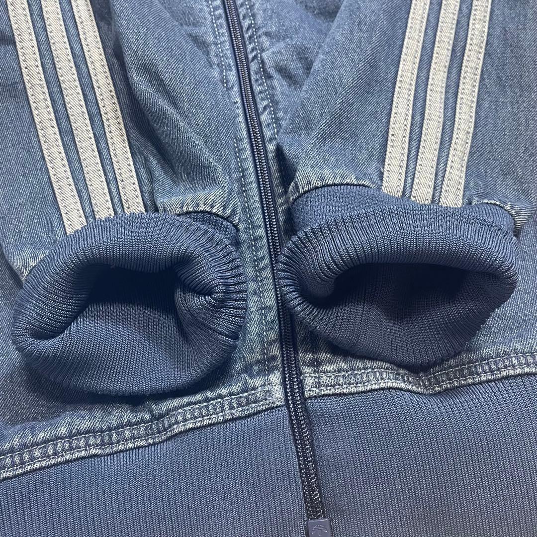 2XL✨ adidas デニム ファイヤーバード トラックジャケット ブルー 青