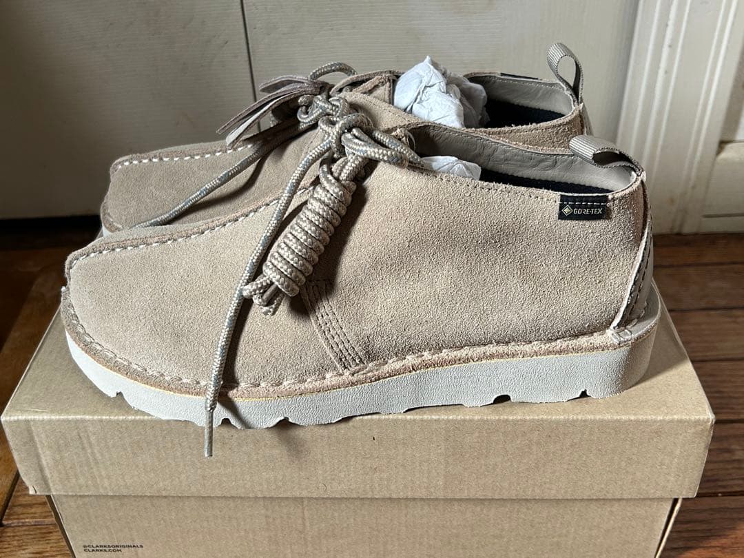 【未使用】Clarks ORIGINALSベージュ26cm ワラビーゴアテックス
