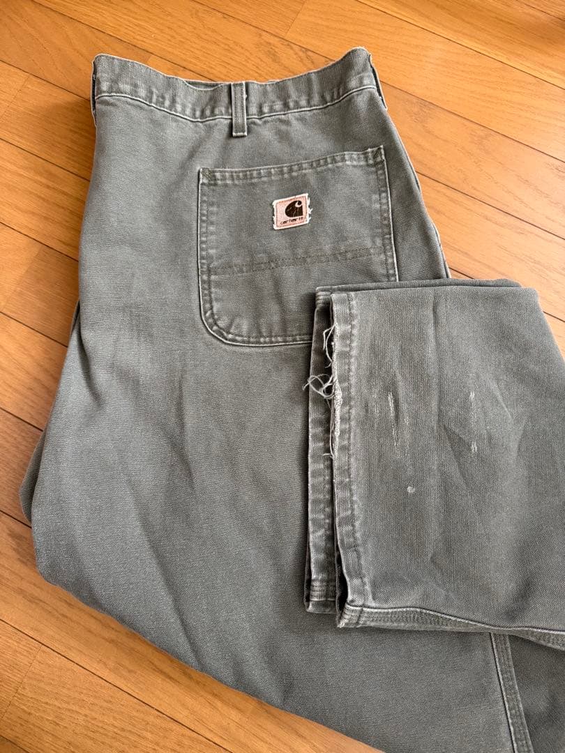 00s carhartt ペインター　ダッグ地パンツ　カーキ系 W44 L32