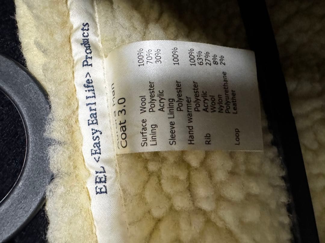 eel ネイビー ダッフルコート ウール100%