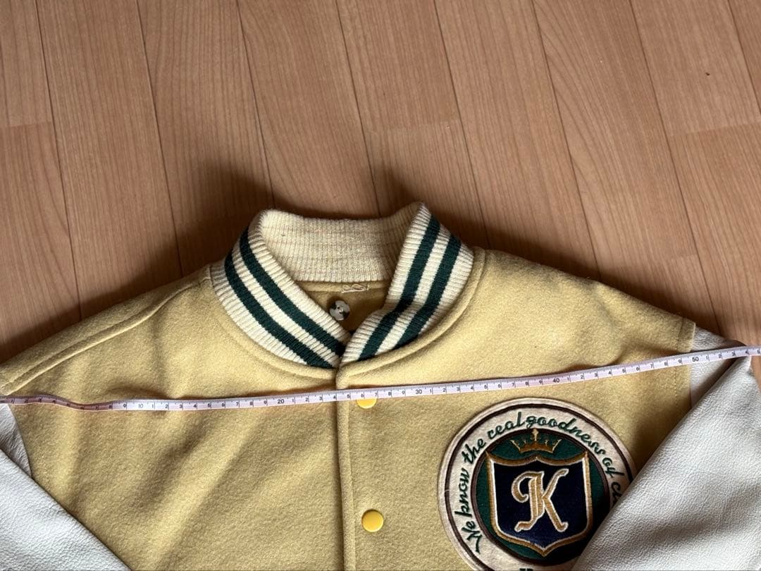 Kentのスタジアムジャック イエロー(カラシ色)とベージュ刺繍立体ロゴとバック