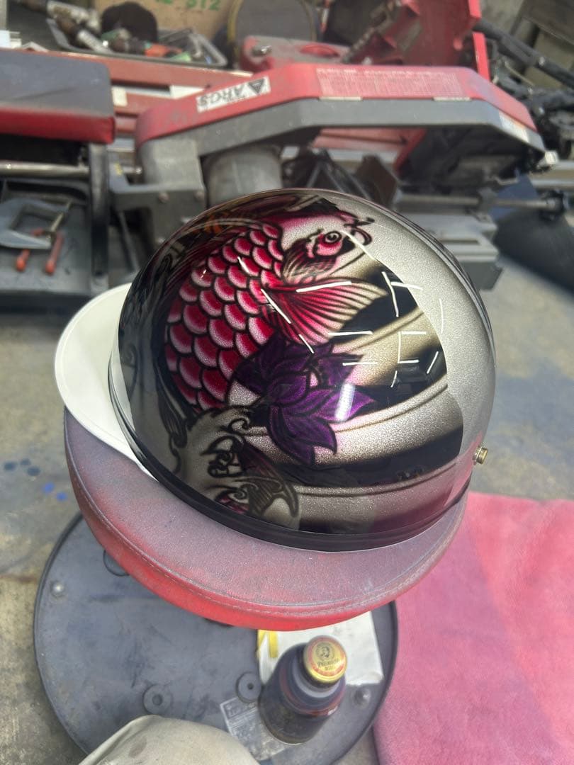 コルク半　三つボタン　和彫鯉　日章