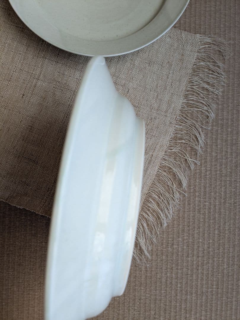 阿部春弥　ピアット白磁大皿　2枚