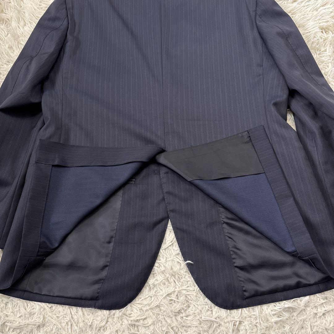 【ダーバン】チェルッティ生地　高級生地　ストライプ　ブラック　AB4 M