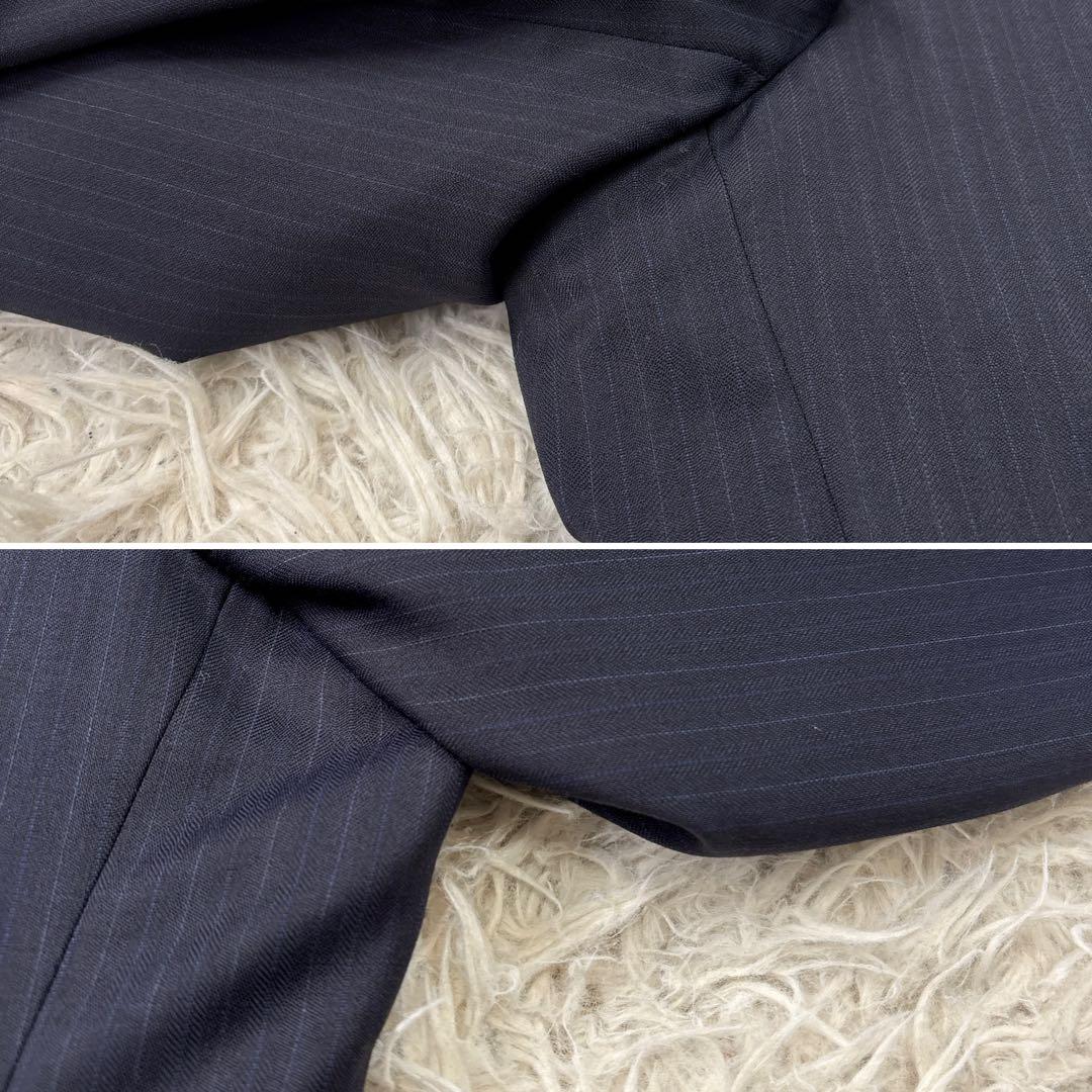 【ダーバン】チェルッティ生地　高級生地　ストライプ　ブラック　AB4 M