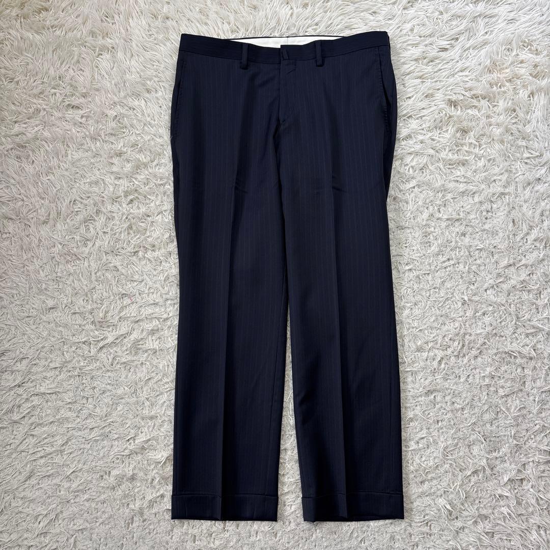 【ダーバン】チェルッティ生地　高級生地　ストライプ　ブラック　AB4 M