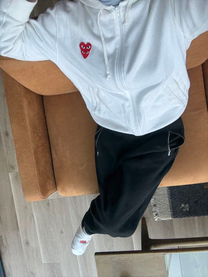 はんば コムデギャルソン パーカー ホワイト