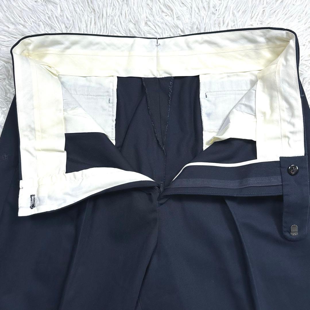 ブリティッシュメイド　オフィサーパンツ　ポーツマス　コットンドリル　ネイビー　L