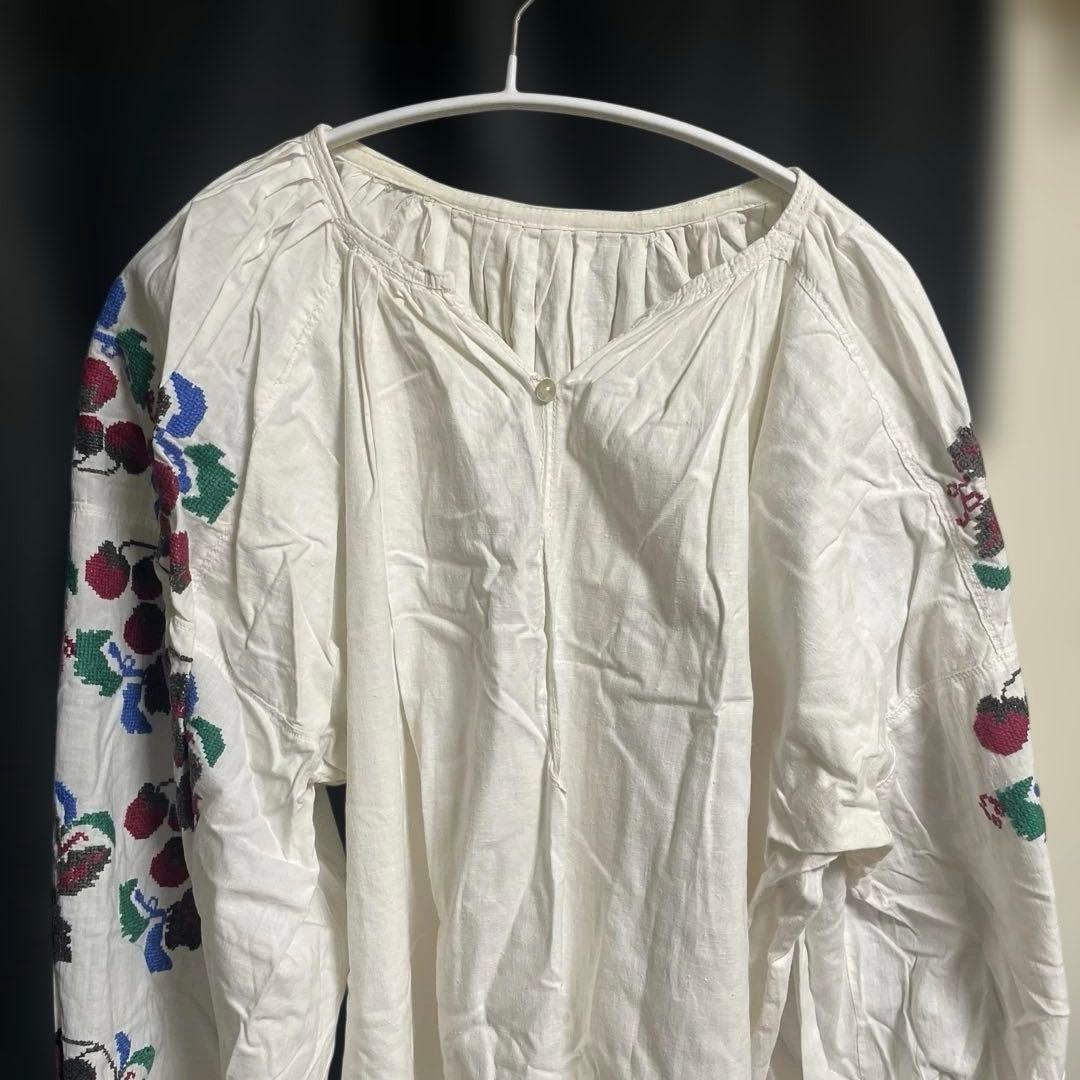 アンティークワンピースチュニックベリー刺繍美品