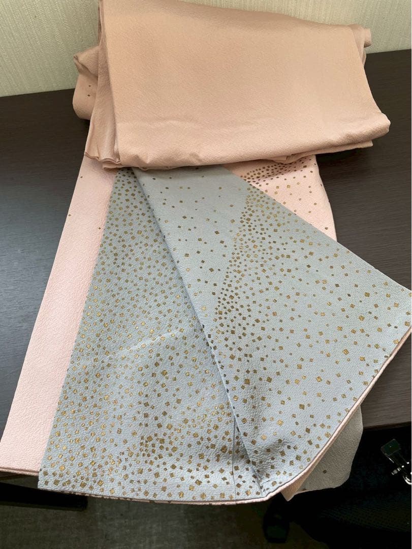 人間国宝　福田喜三郎　訪問着　単衣　箔散らし　暈し染め　金彩　正絹