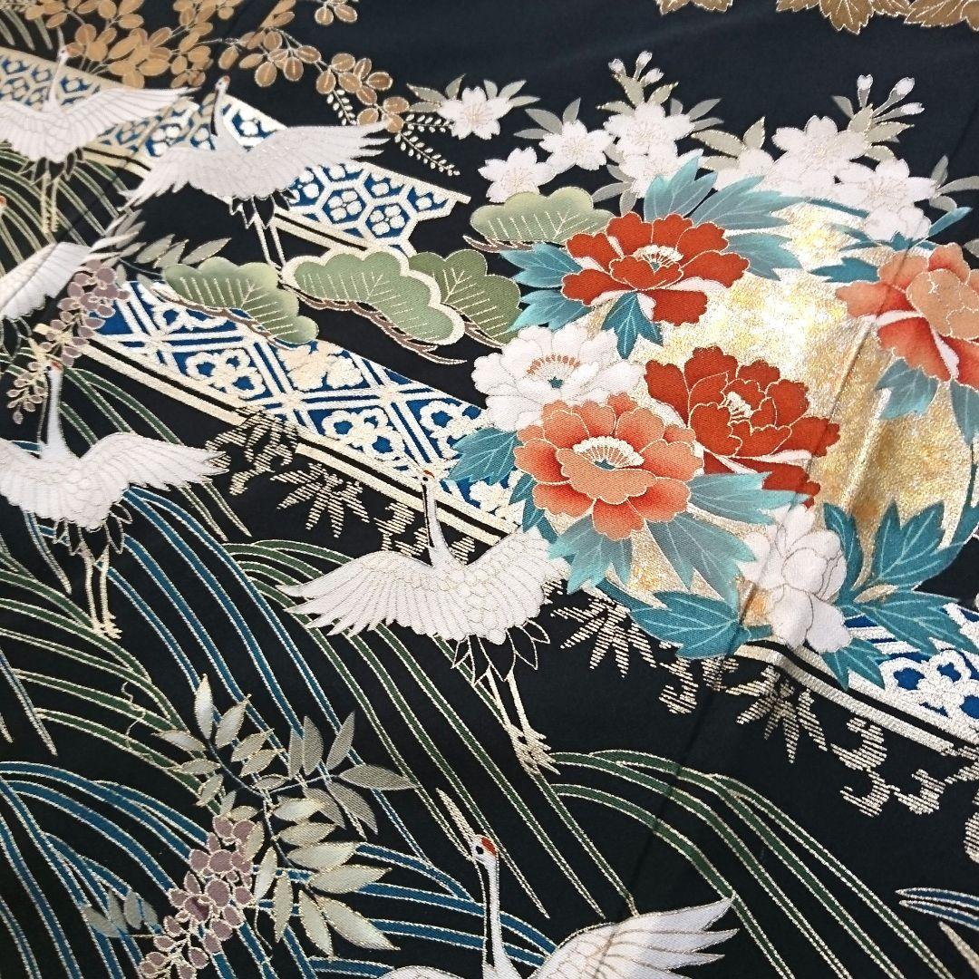 1574★正絹 黒留袖 着物 5枚セット おまとめ リメイク素材