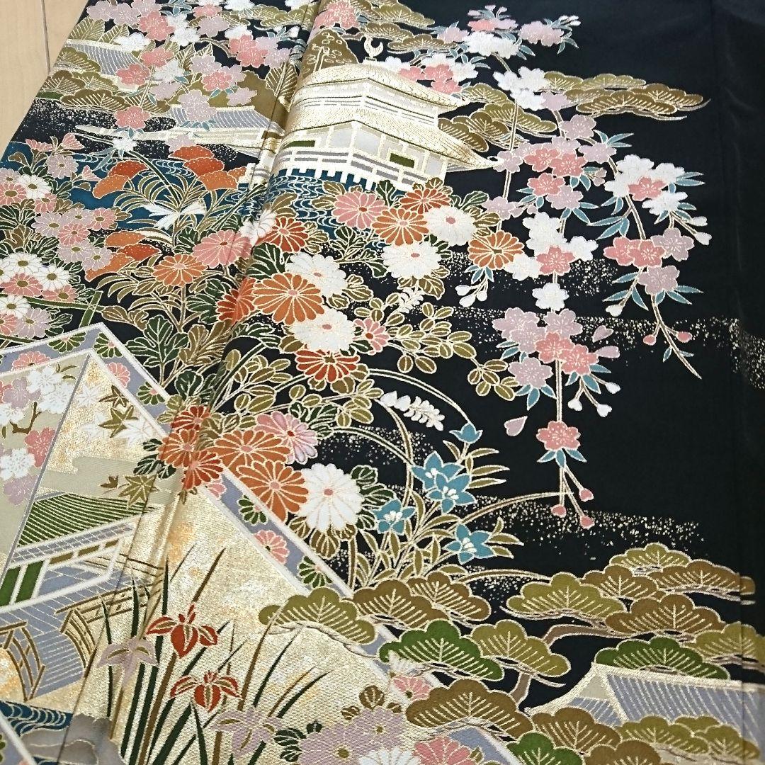 1574★正絹 黒留袖 着物 5枚セット おまとめ リメイク素材