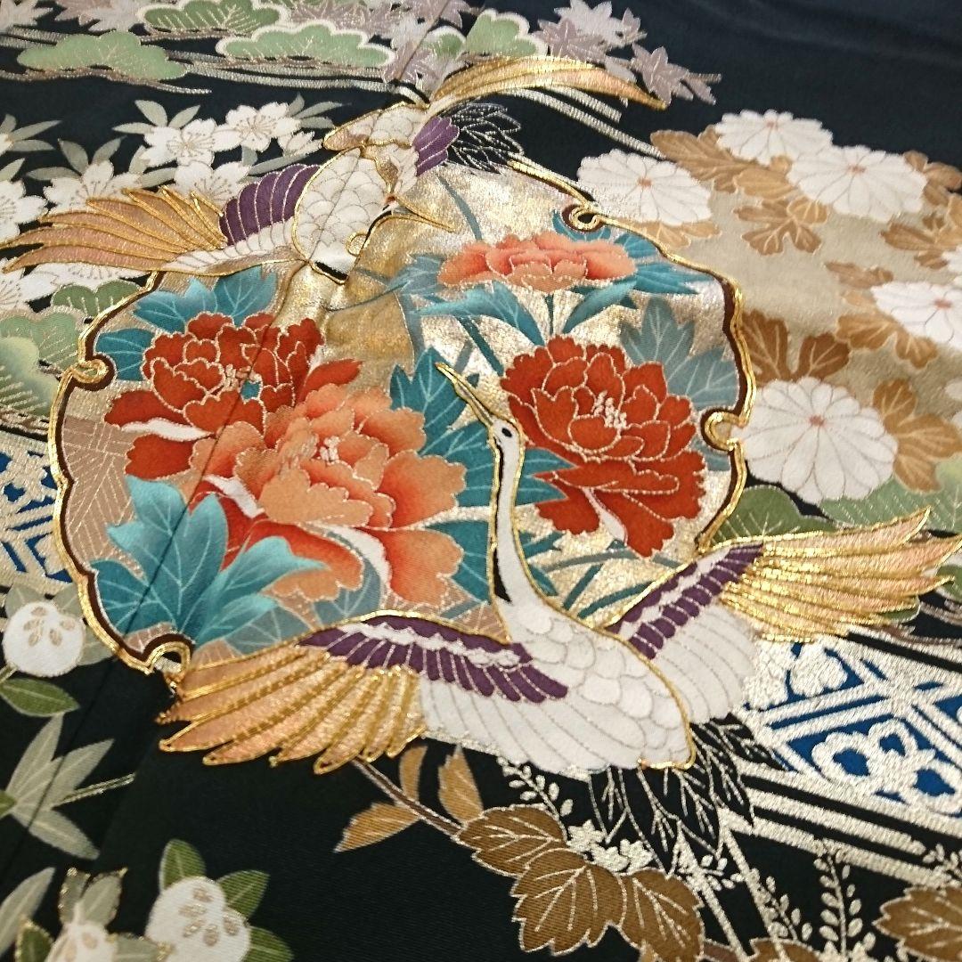 1574★正絹 黒留袖 着物 5枚セット おまとめ リメイク素材