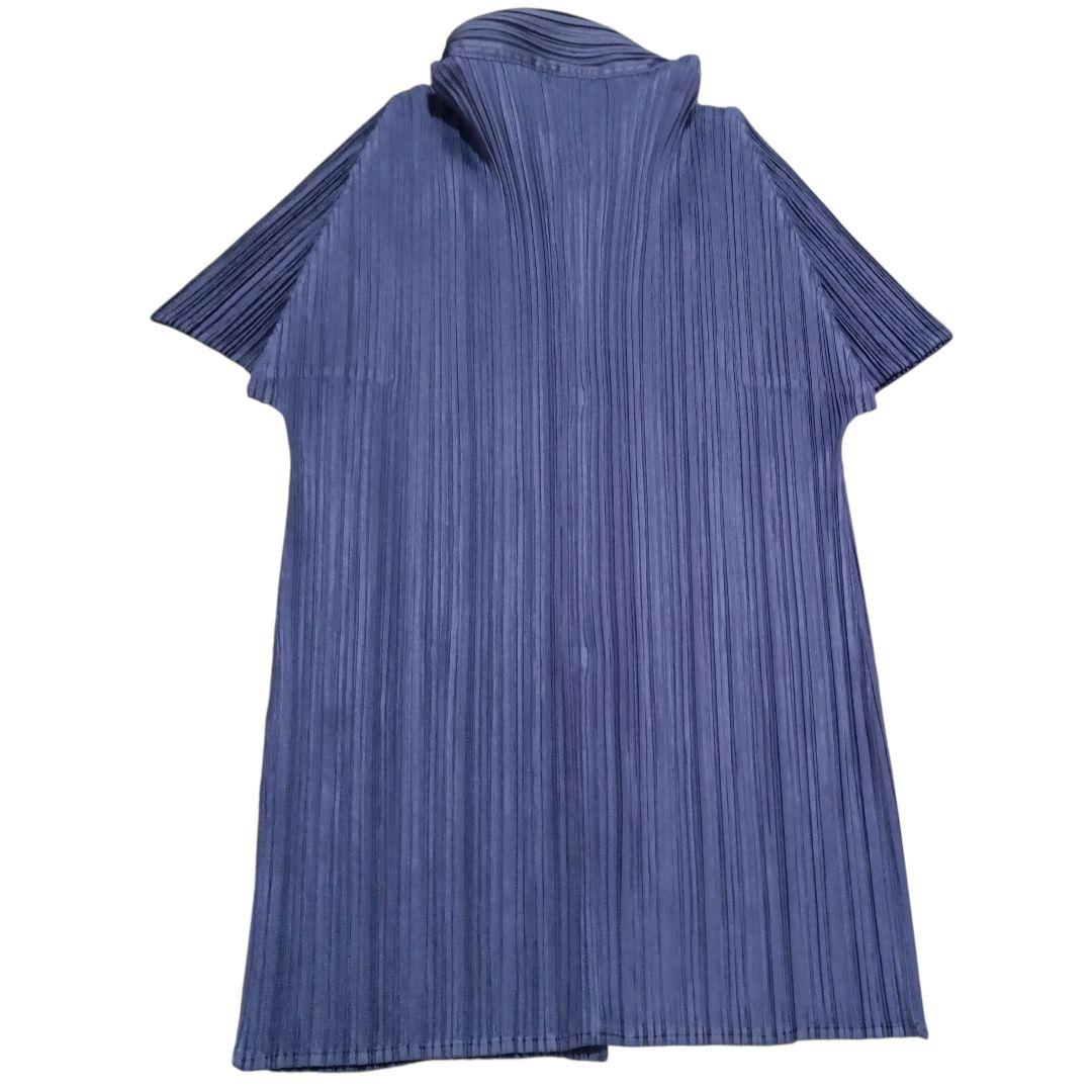 ✨PLEATS PLEASE ベルトリボン付 変形プリーツ カットソー 濃紺 L