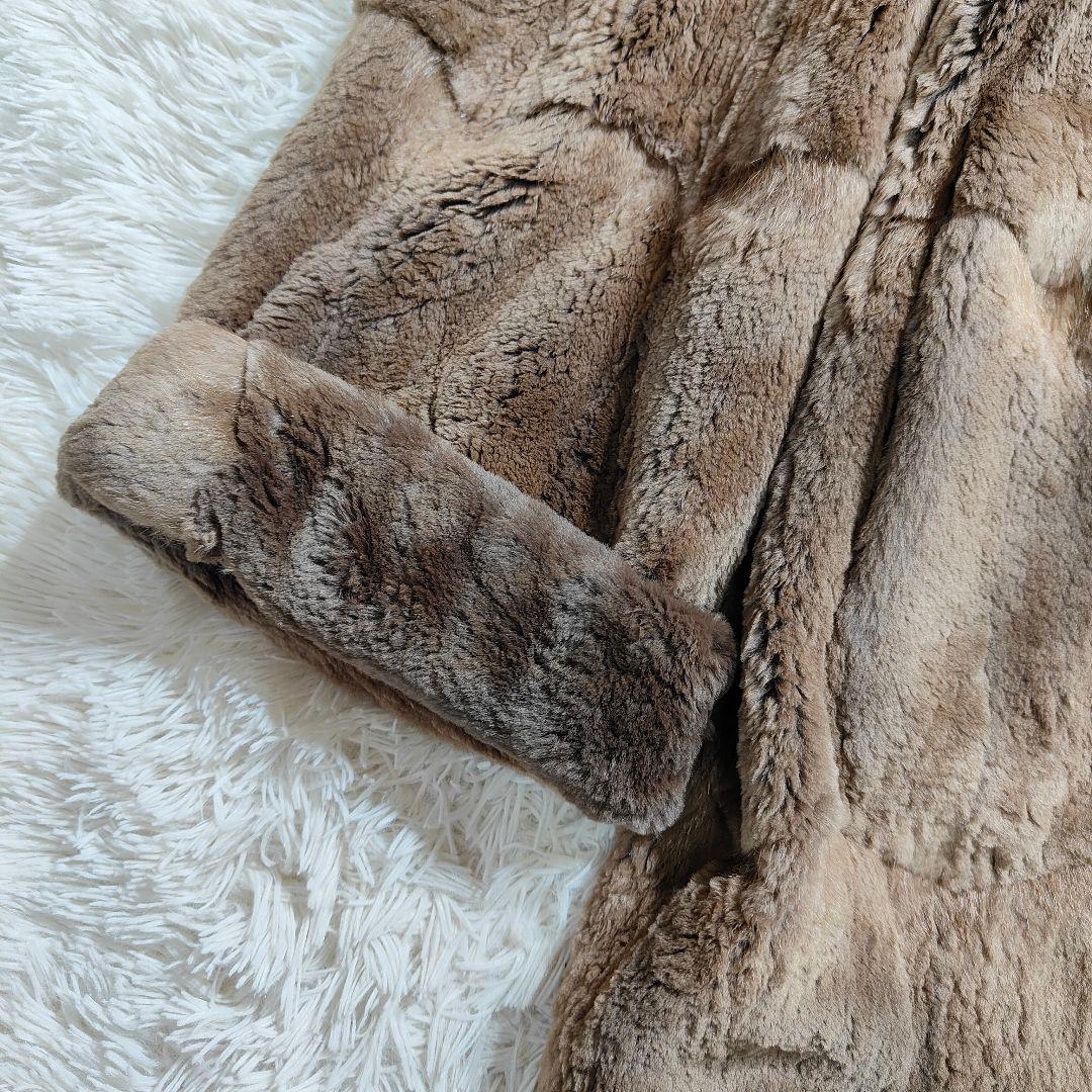 美品　毛皮　ランセル ミンク ペイズリー 裏地 総柄 ブラウン ロング　大きい