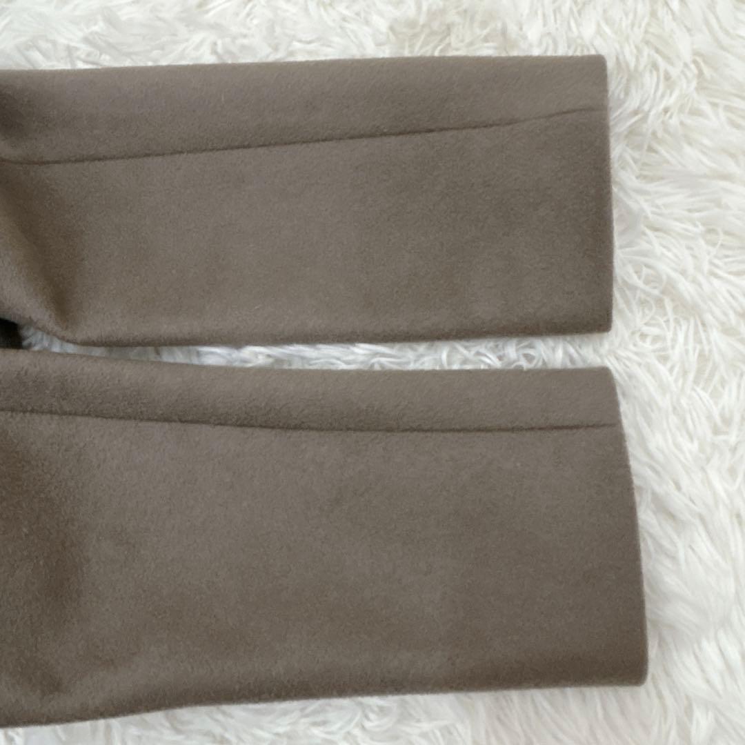 Deuxieme Classe ダブルクロスノーカラーコート　ブラウン フリー