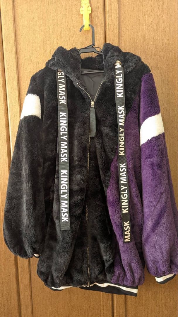 KMK キングリーマスクパープルバイカラー切替ファーもこもこ