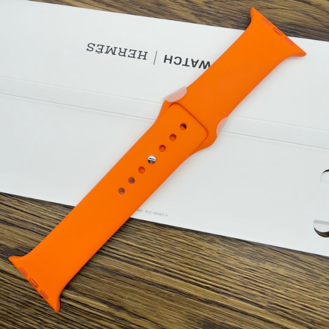 141 未使用　Apple Watch エルメス　オレンジラバー　スポーツバンド