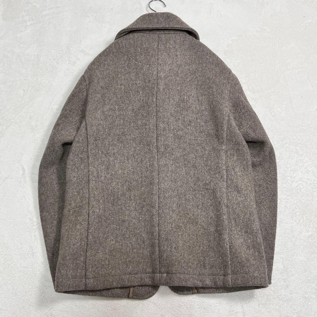 美品『ダントン』ウールモッサ メルトンジャケット 丸襟 くるみ釦 ベージュ 42
