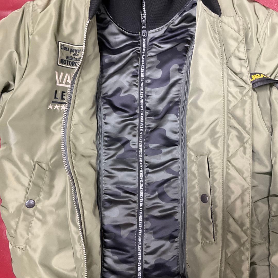 【美品・￼特価】vansonライダージャケットL セージグリーン