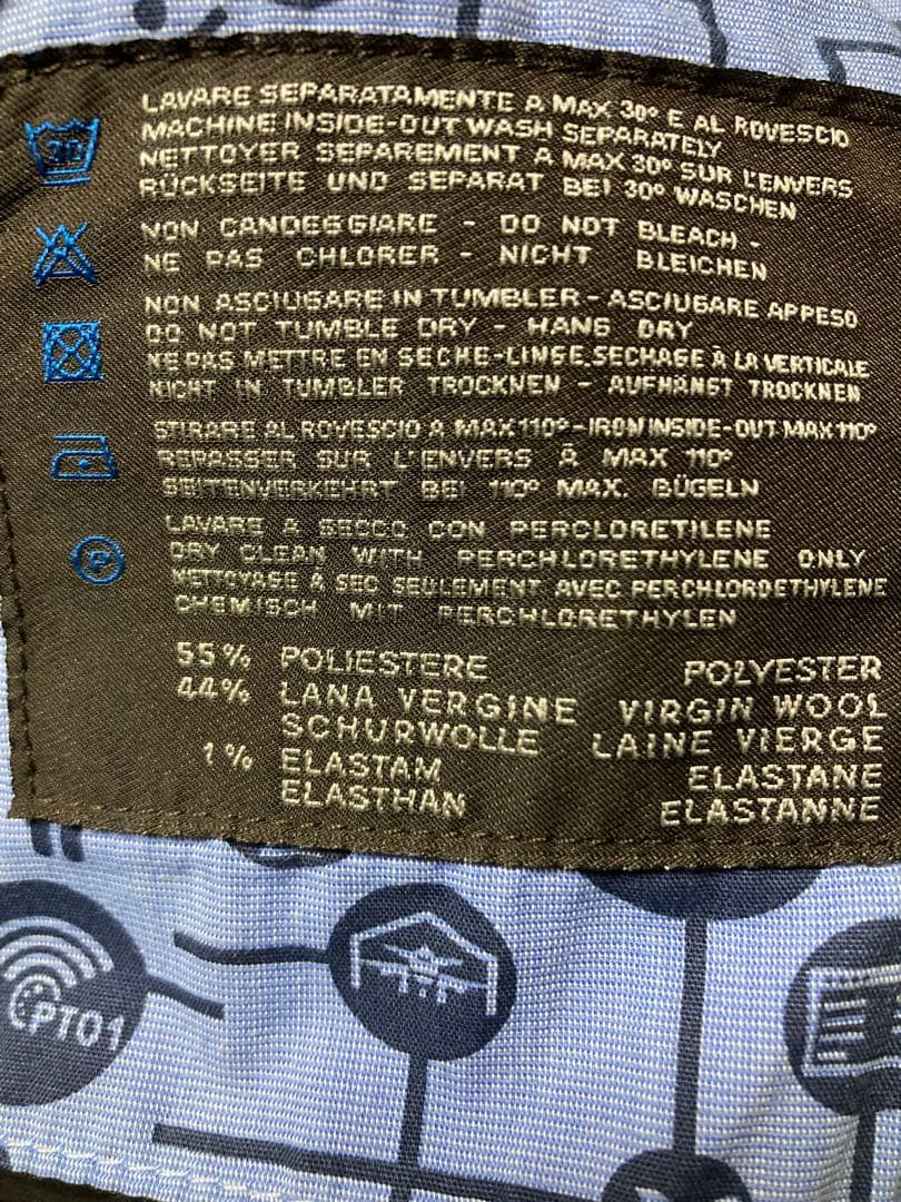 PT01 ネイビー チェック柄 スラックス