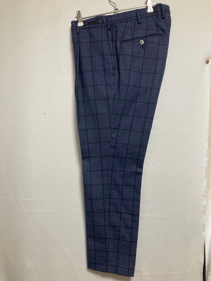 PT01 ネイビー チェック柄 スラックス