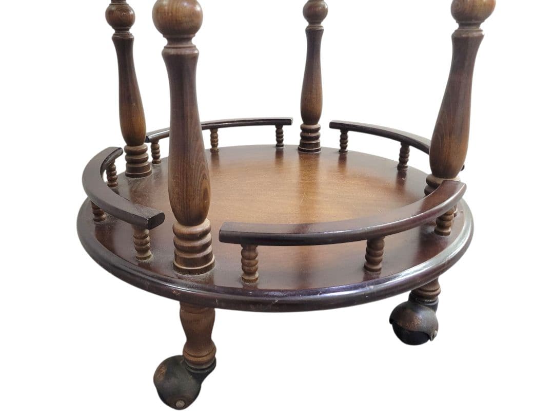 飛騨産業 天然木 キャスター付きサイドテーブル キッチンワゴン