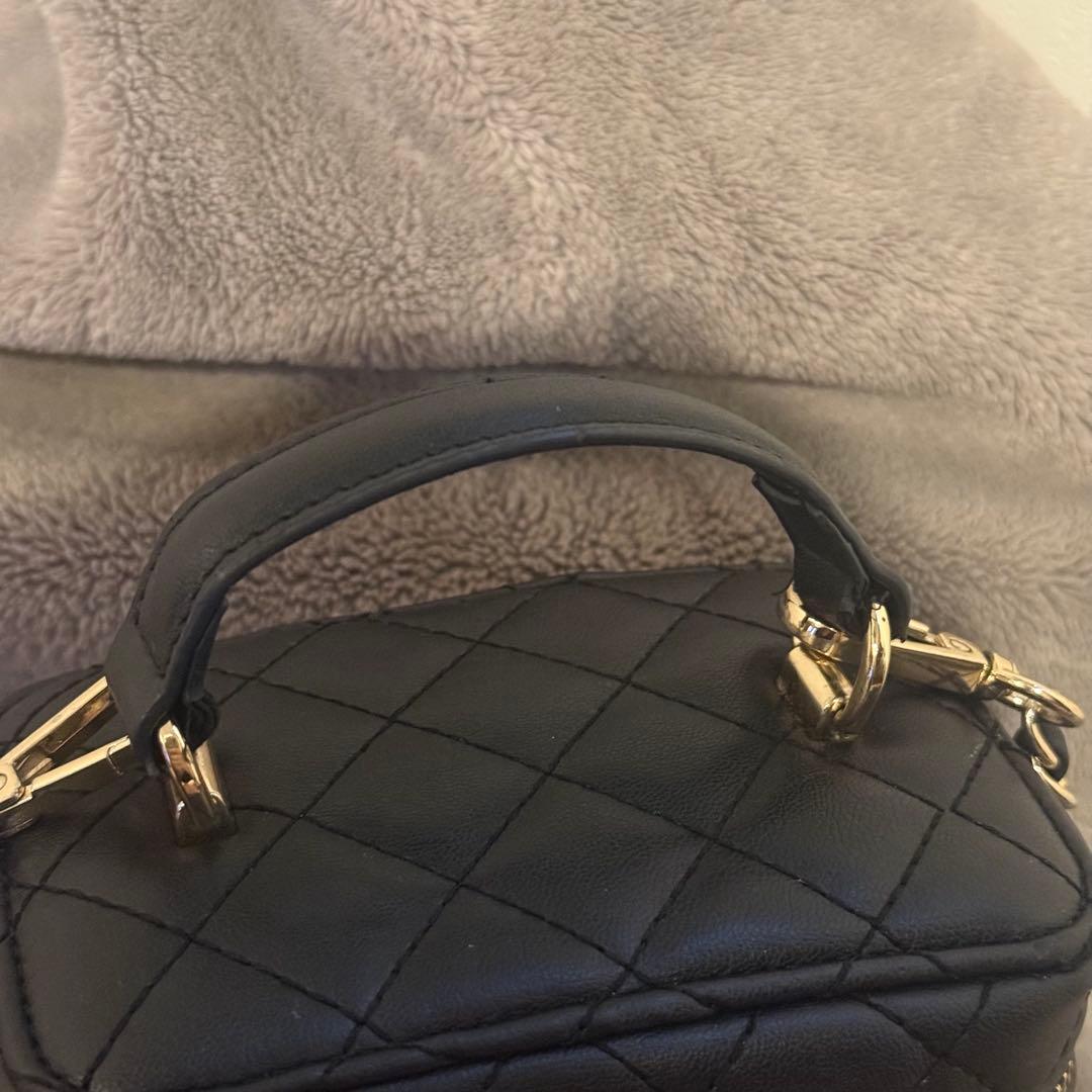 darich キルティングスクエアミニバッグ バニティバッグ ブラック 黒