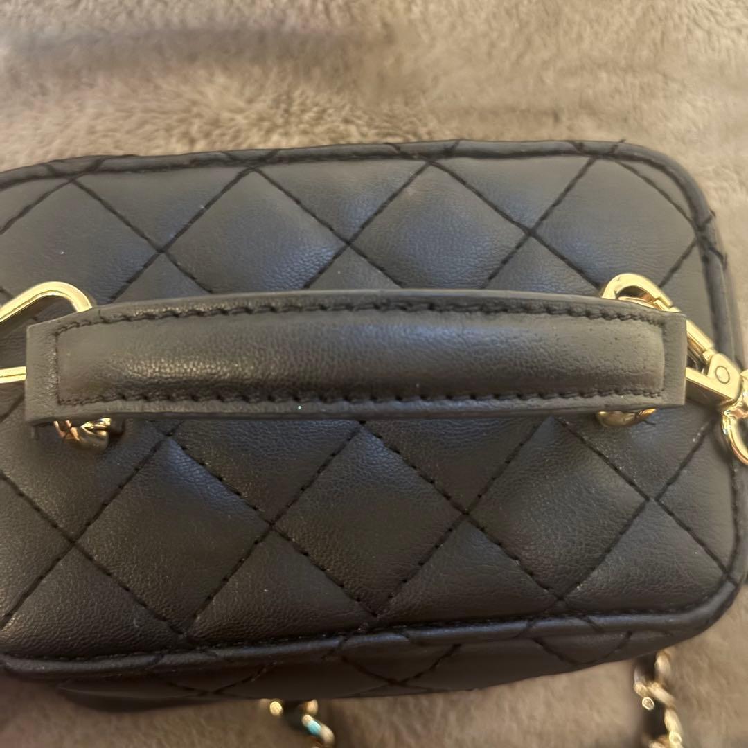 darich キルティングスクエアミニバッグ バニティバッグ ブラック 黒