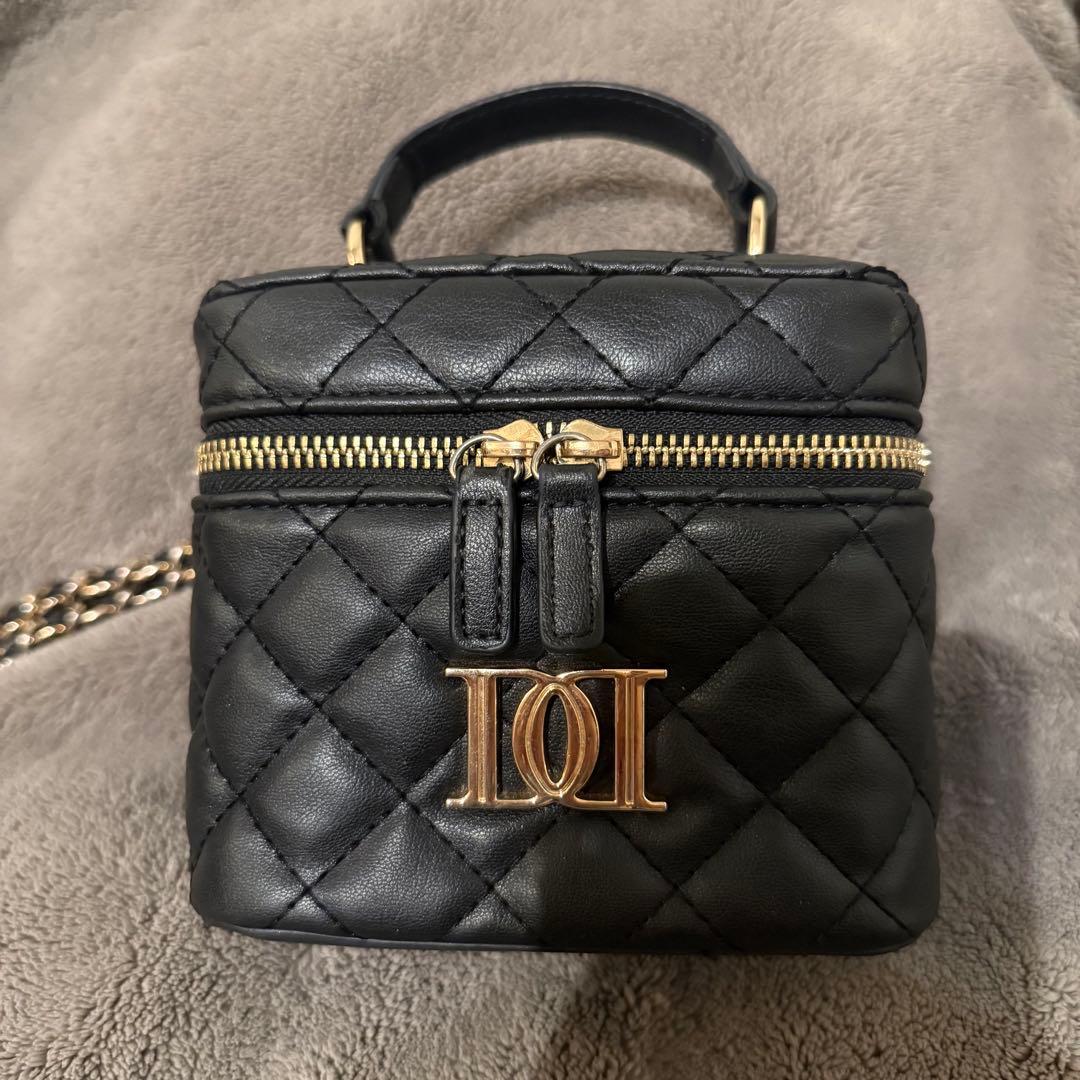 darich キルティングスクエアミニバッグ バニティバッグ ブラック 黒