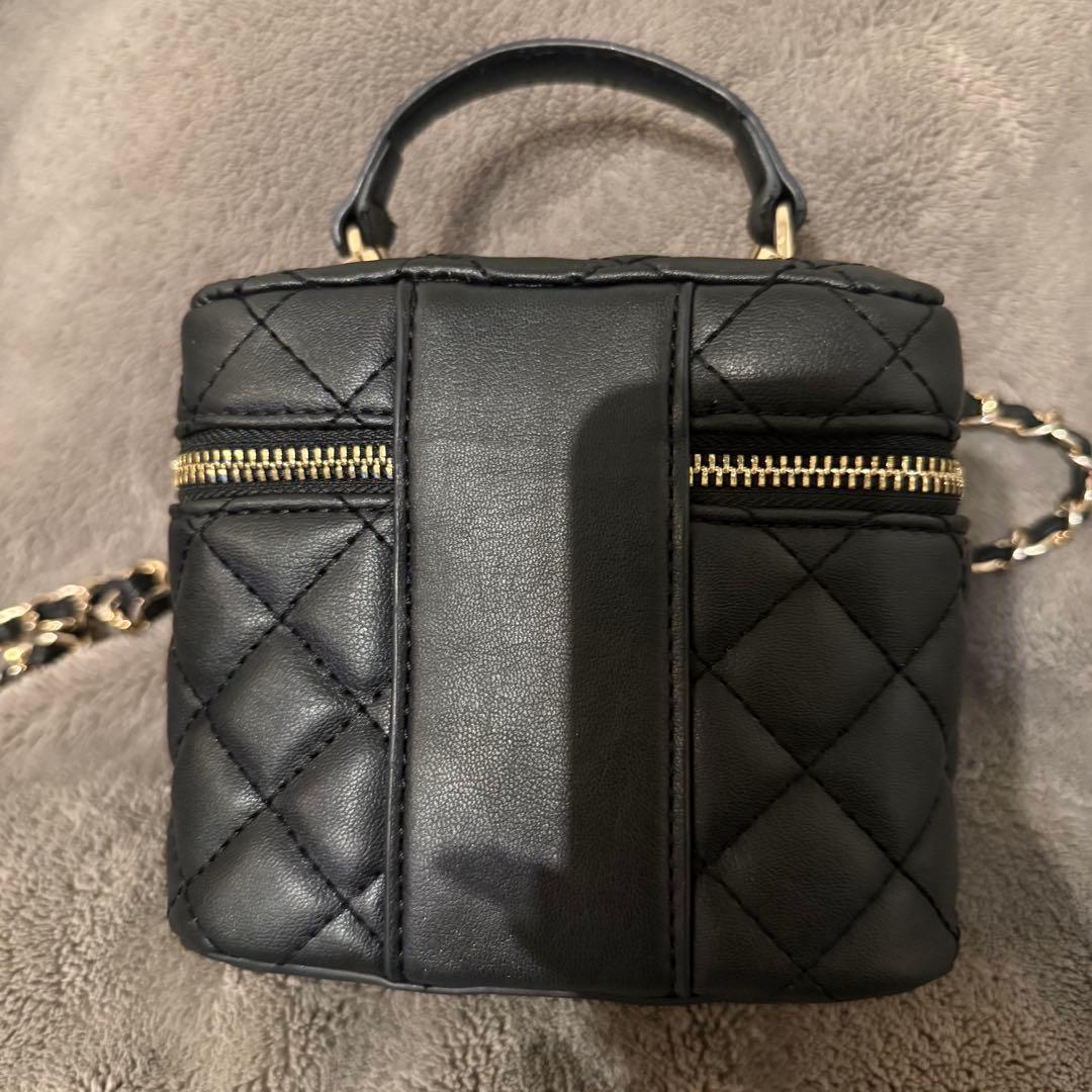 darich キルティングスクエアミニバッグ バニティバッグ ブラック 黒