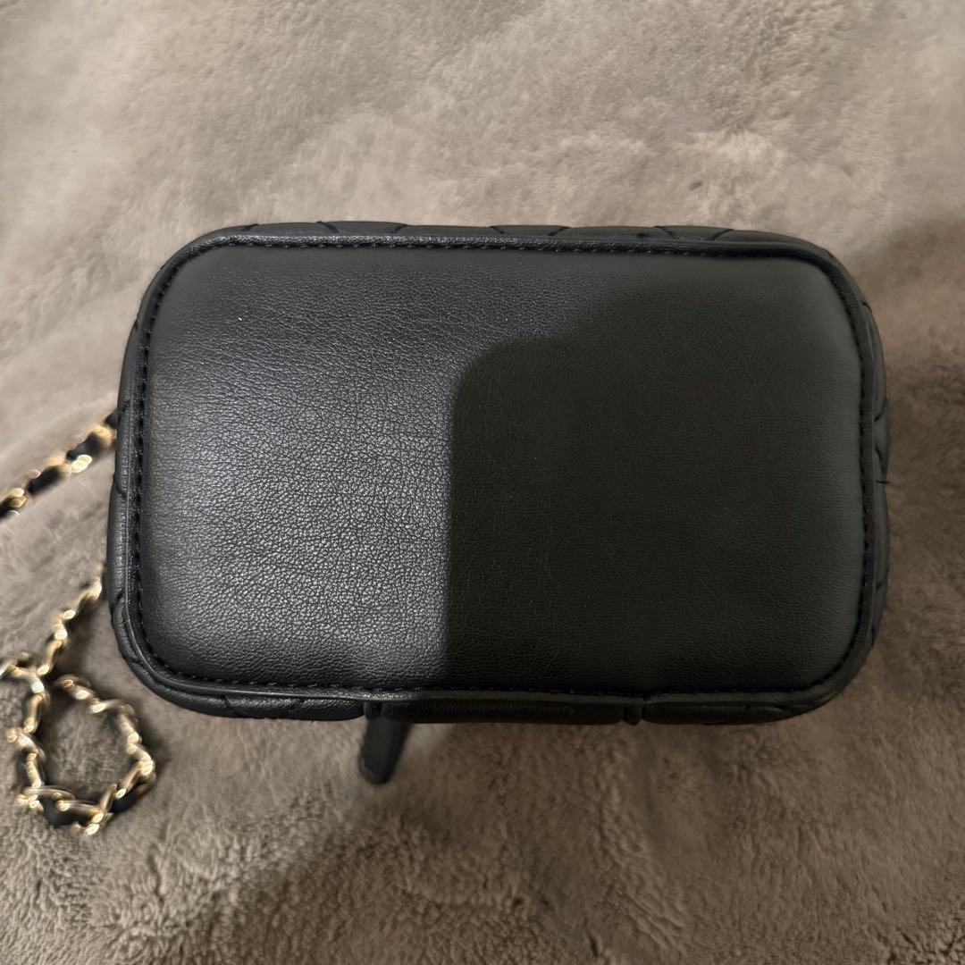 darich キルティングスクエアミニバッグ バニティバッグ ブラック 黒