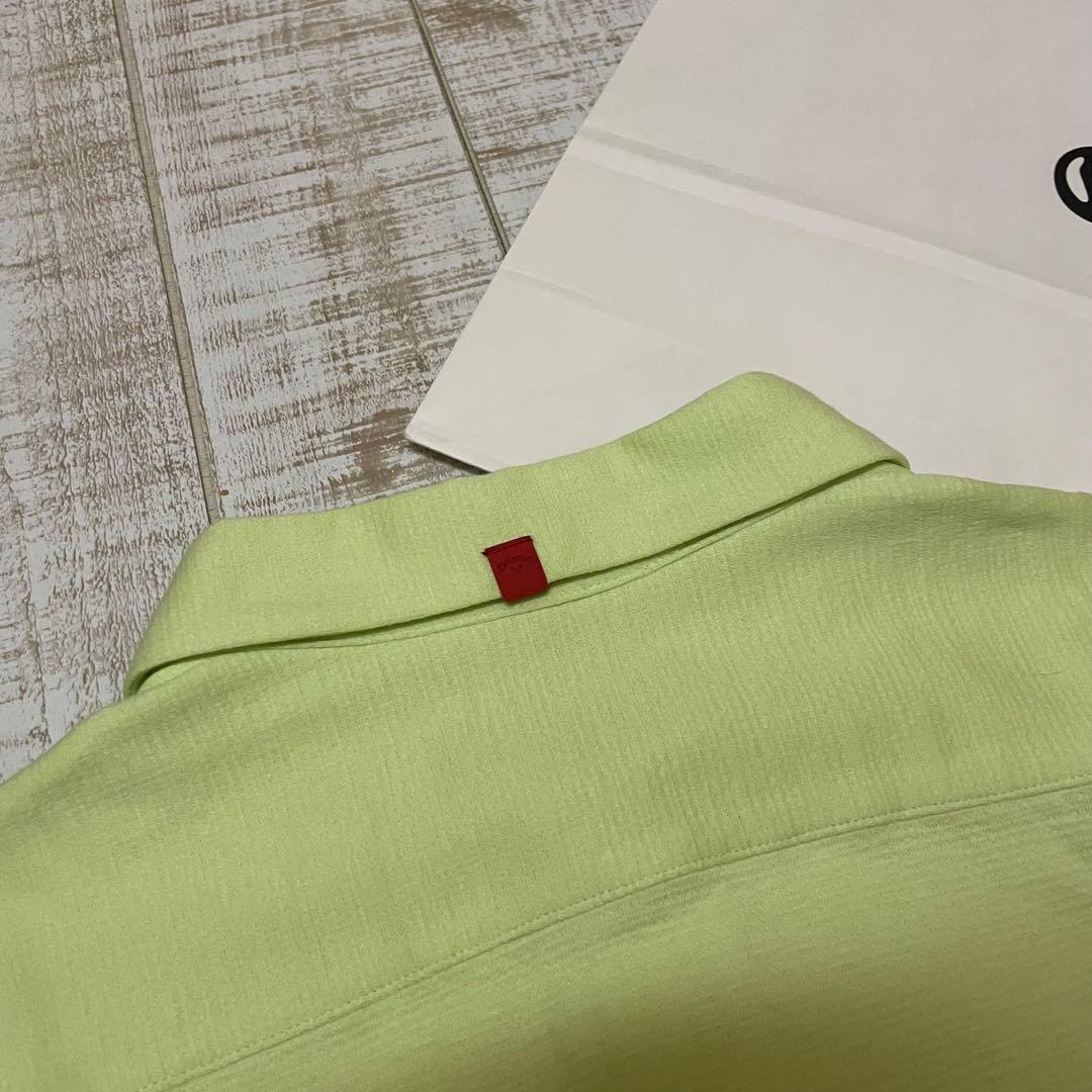 新品 キャロウェイ レッドレーベル 半袖シャツ 無地 ライトイエロー Mサイズ