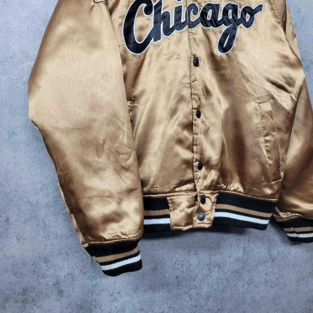 【90s 古着】MLB シカゴホワイトソックス 刺繍 中綿 ナイロンスタジャン