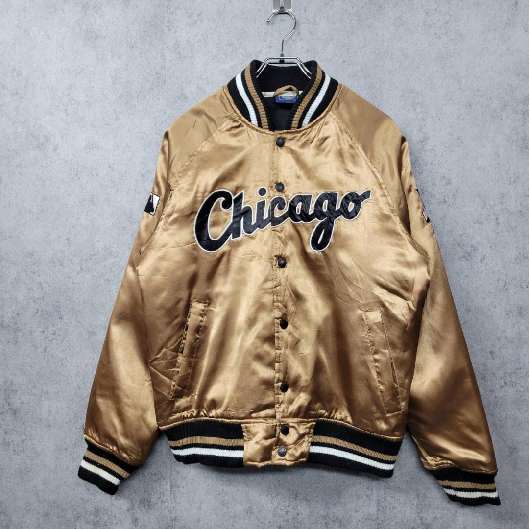 【90s 古着】MLB シカゴホワイトソックス 刺繍 中綿 ナイロンスタジャン