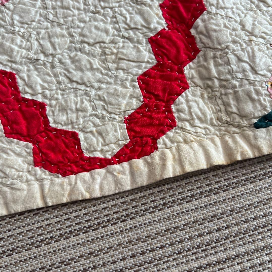 最終値下げアンティークキルト✴︎フラワーバスケットキルト