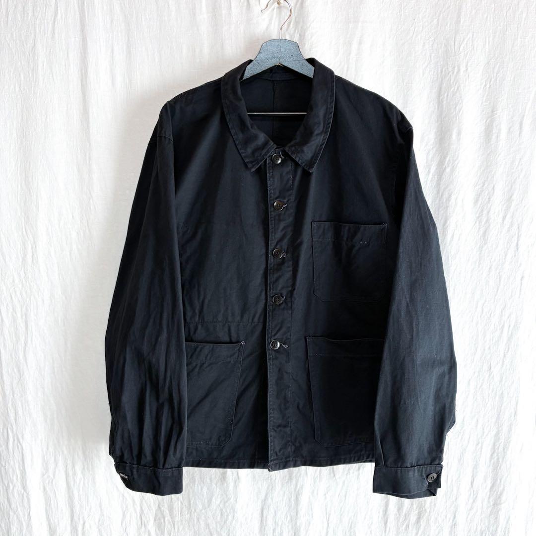 良品 フランス ヴィンテージ 丸襟 HBT ワークジャケット カバーオール