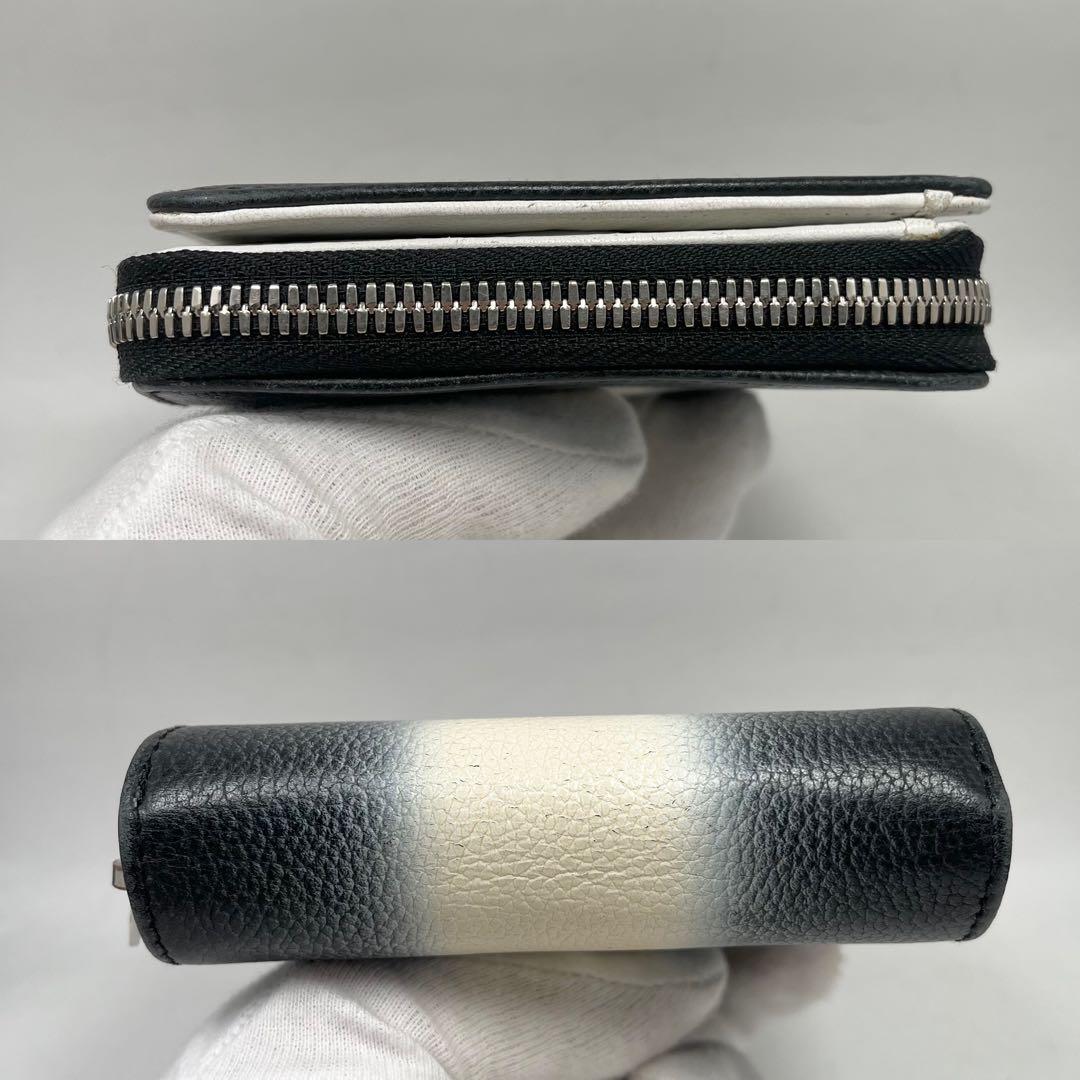 【希少】バレンシアガ　折り財布　スプレーペイントデザイン　黒　白　レア