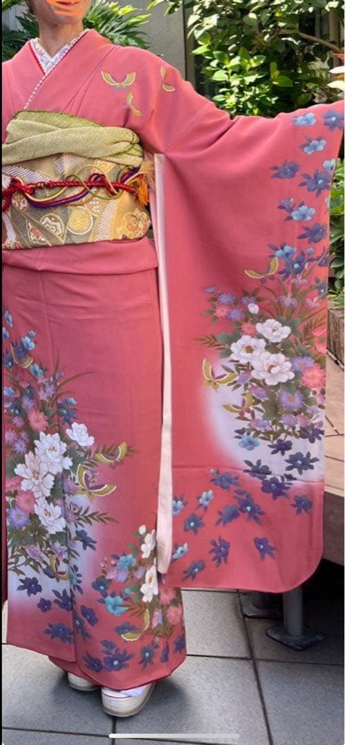 綸子✨ 振袖フルセット✨振袖、帯、帯揚げ、帯締め、半衿リボン、重ね襟の６点