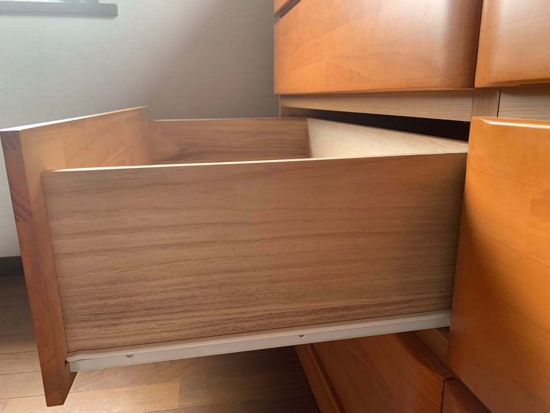 天然木　チェスト120 4段8杯　引き出し収納　三友ファニチャー　木製　タンス