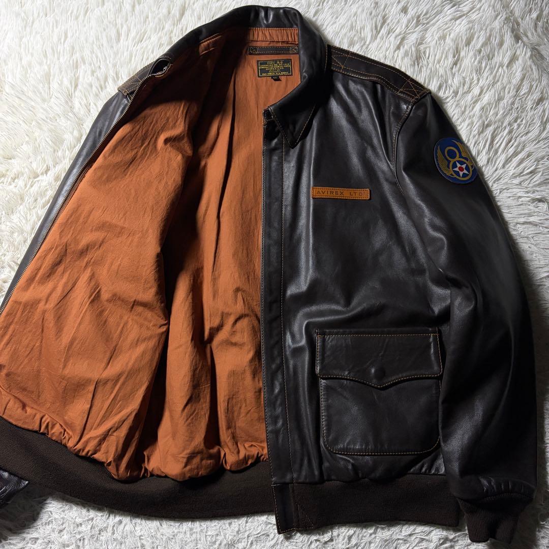 極美品■AVIREX フライトジャケット　A-2 馬革　ピンナップガール　44