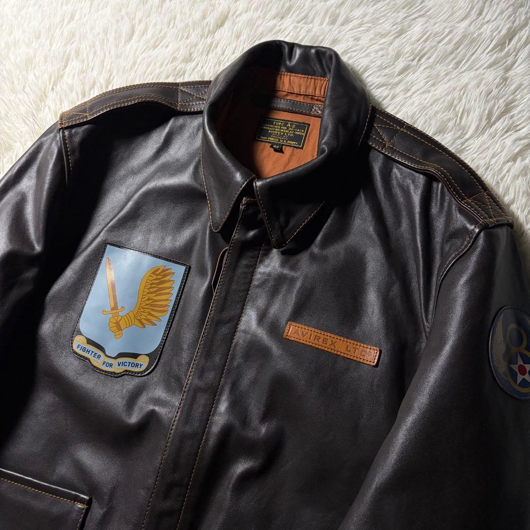 極美品■AVIREX フライトジャケット　A-2 馬革　ピンナップガール　44