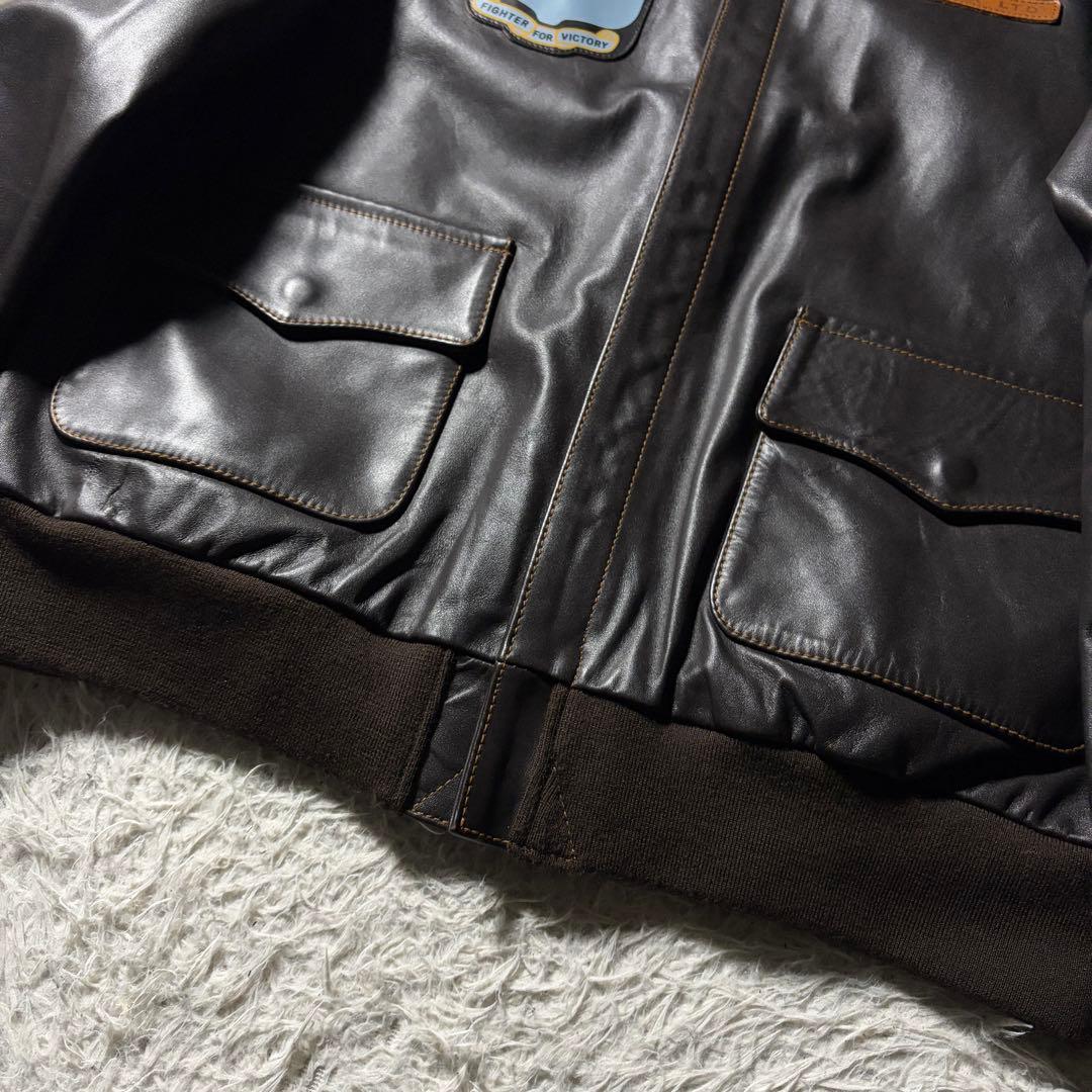 極美品■AVIREX フライトジャケット　A-2 馬革　ピンナップガール　44