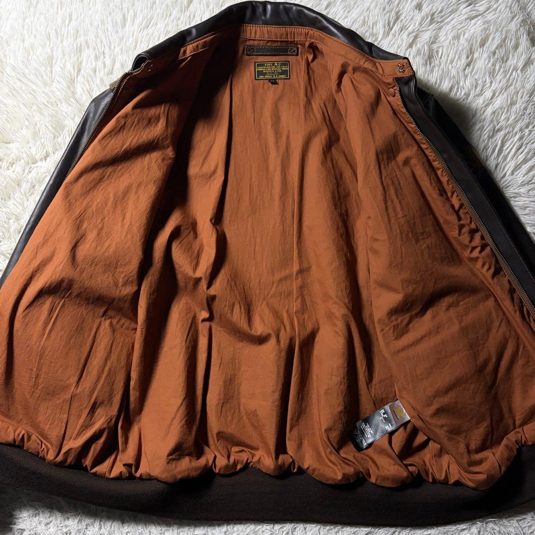 極美品■AVIREX フライトジャケット　A-2 馬革　ピンナップガール　44