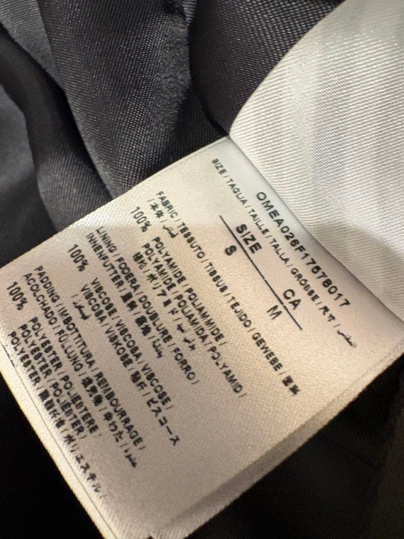 off-white オフホワイト ボンバージャケット 中綿 BTS着用 S 黒