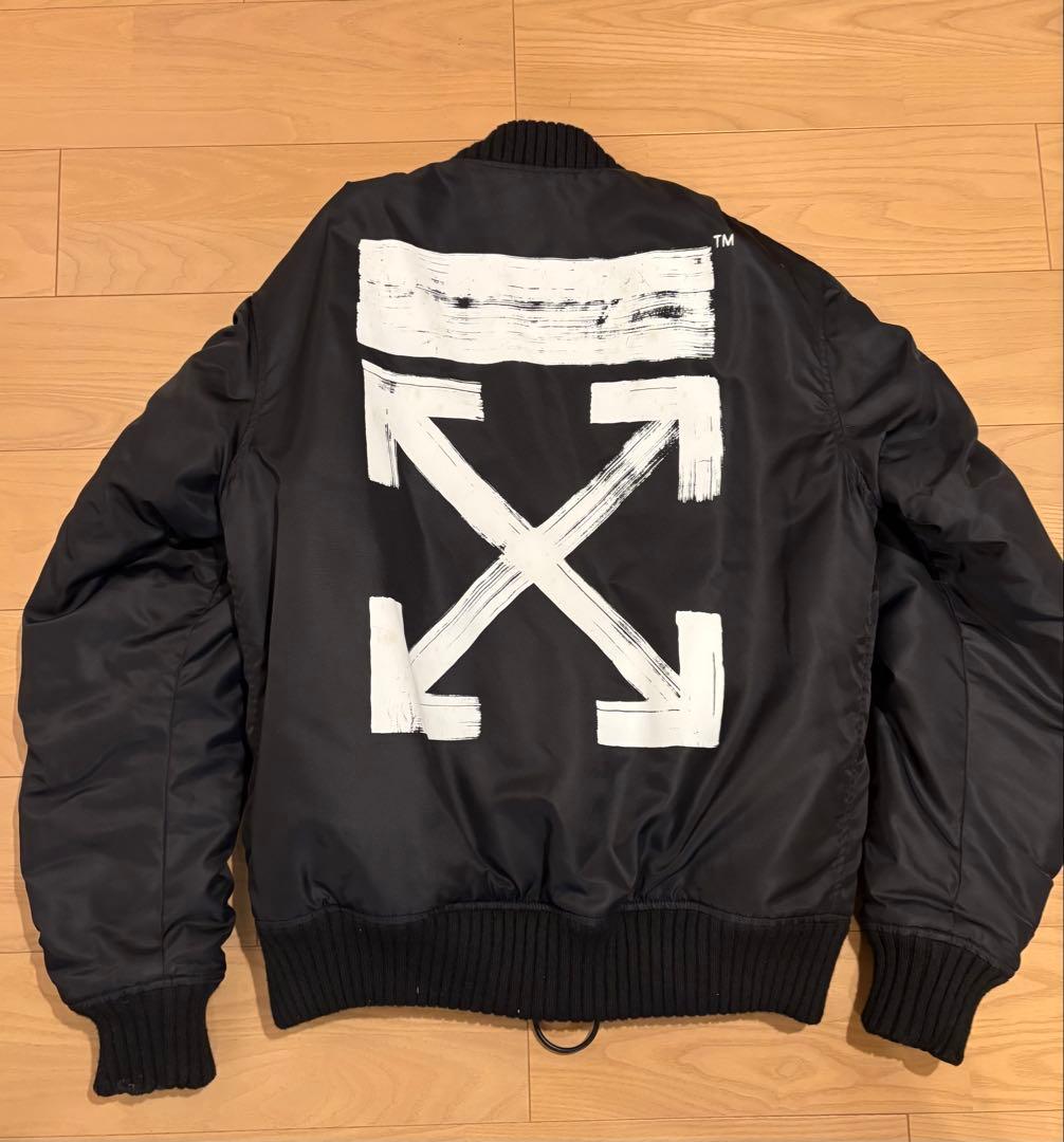off-white オフホワイト ボンバージャケット 中綿 BTS着用 S 黒