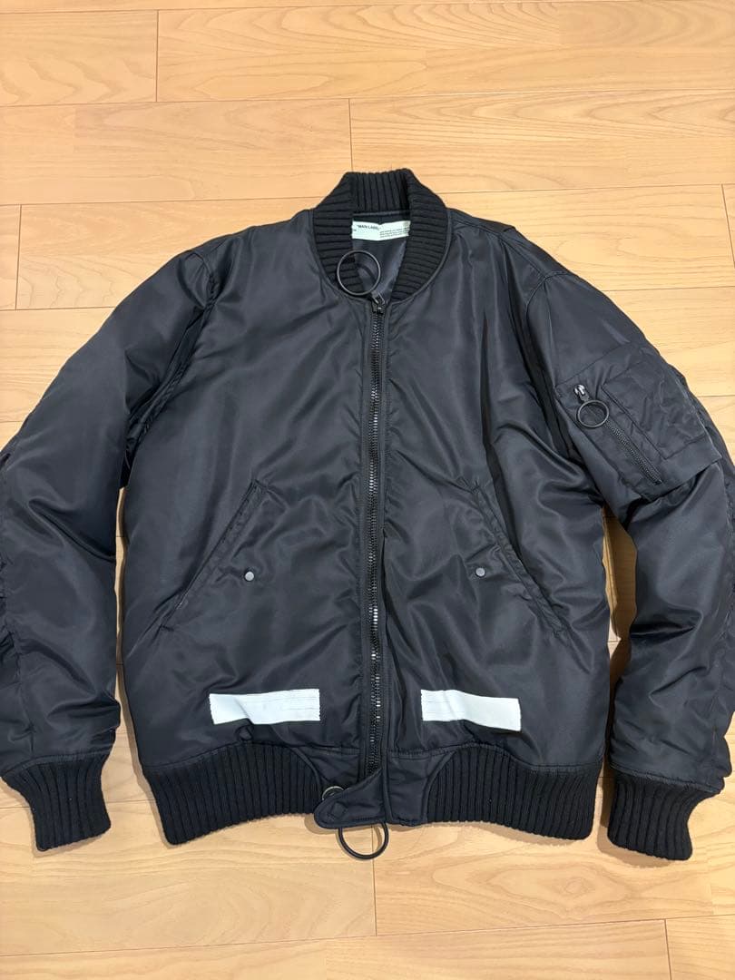 off-white オフホワイト ボンバージャケット 中綿 BTS着用 S 黒