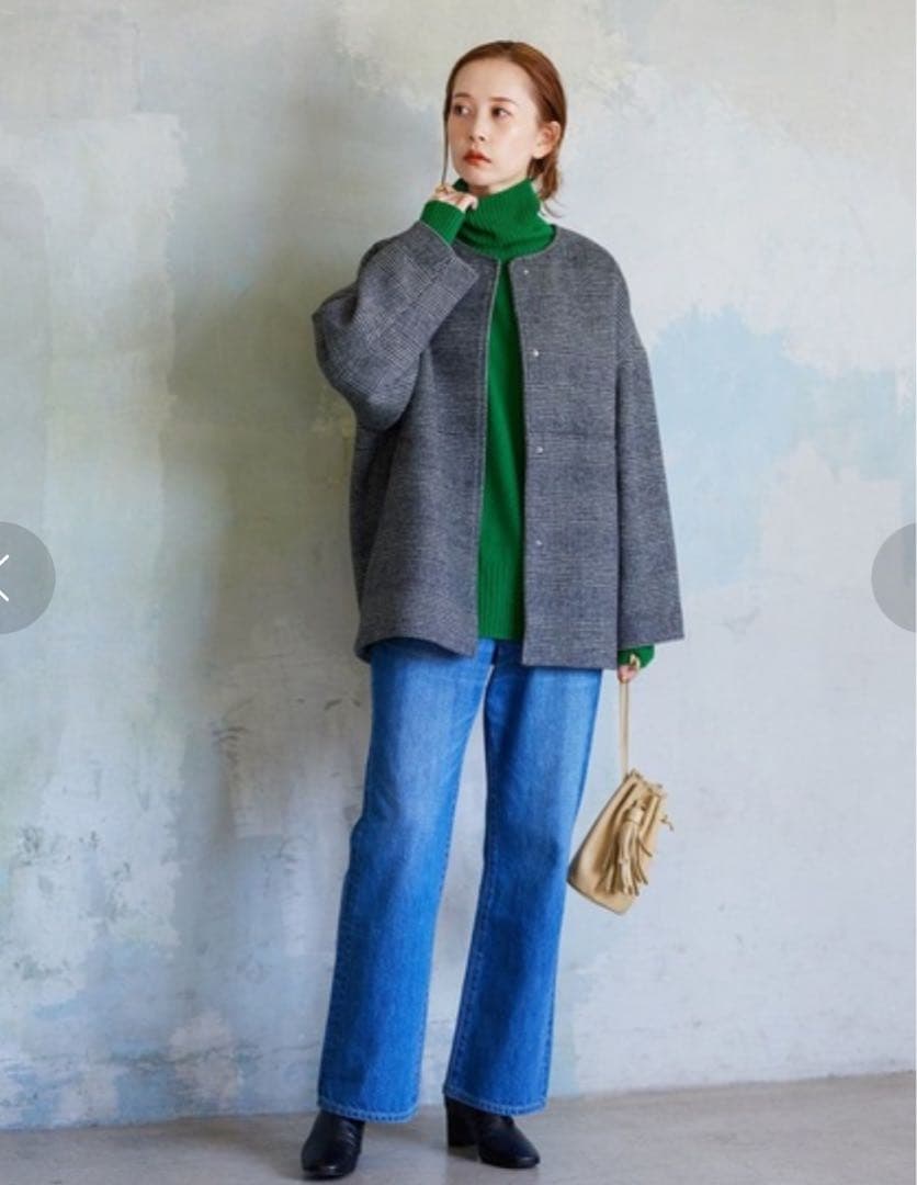 ☆ほぼ未使用 journalstandard ビーバーノーカラーショートコート☆